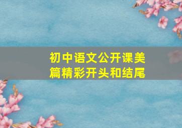 初中语文公开课美篇精彩开头和结尾