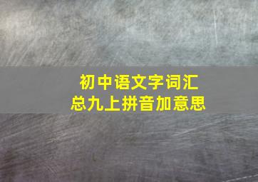 初中语文字词汇总九上拼音加意思