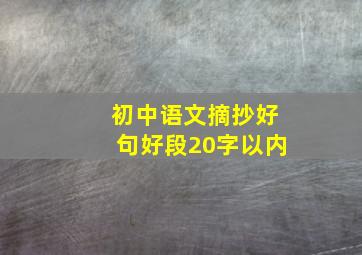 初中语文摘抄好句好段20字以内