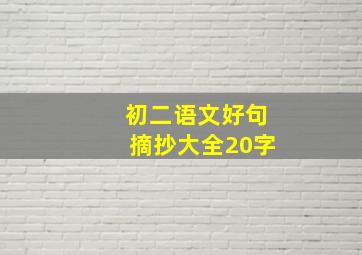 初二语文好句摘抄大全20字