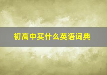 初高中买什么英语词典