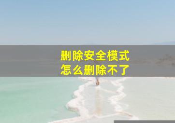 删除安全模式怎么删除不了