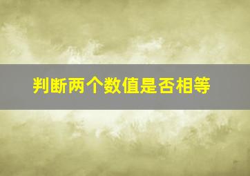 判断两个数值是否相等