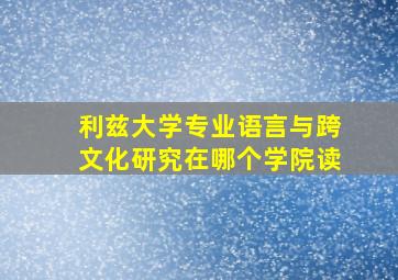 利兹大学专业语言与跨文化研究在哪个学院读