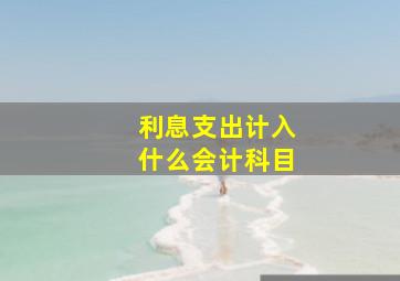 利息支出计入什么会计科目