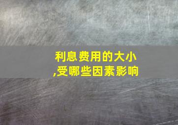 利息费用的大小,受哪些因素影响