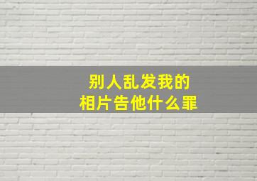 别人乱发我的相片告他什么罪