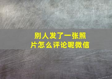 别人发了一张照片怎么评论呢微信