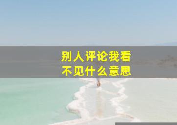 别人评论我看不见什么意思