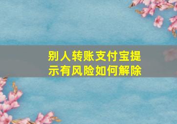 别人转账支付宝提示有风险如何解除