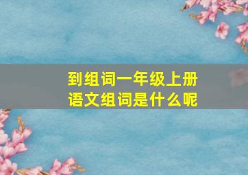 到组词一年级上册语文组词是什么呢