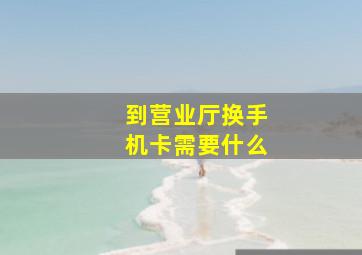 到营业厅换手机卡需要什么