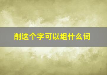 削这个字可以组什么词