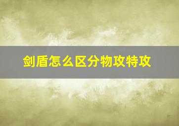 剑盾怎么区分物攻特攻