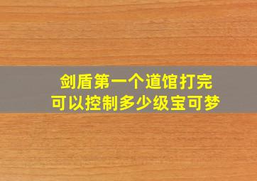 剑盾第一个道馆打完可以控制多少级宝可梦