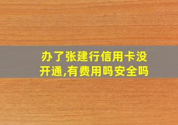 办了张建行信用卡没开通,有费用吗安全吗