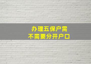 办理五保户需不需要分开户口