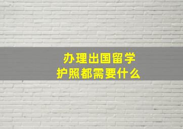 办理出国留学护照都需要什么