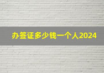 办签证多少钱一个人2024