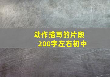 动作描写的片段200字左右初中