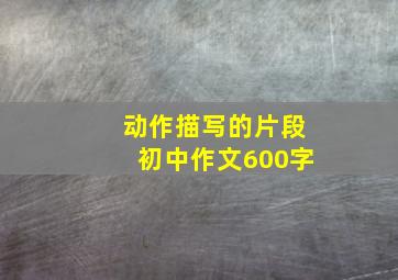 动作描写的片段初中作文600字