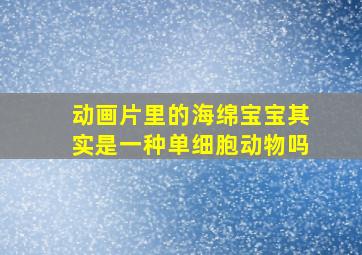 动画片里的海绵宝宝其实是一种单细胞动物吗