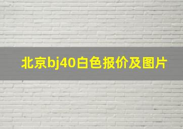 北京bj40白色报价及图片