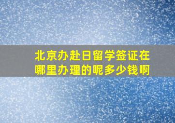 北京办赴日留学签证在哪里办理的呢多少钱啊