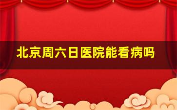 北京周六日医院能看病吗