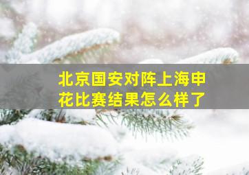 北京国安对阵上海申花比赛结果怎么样了