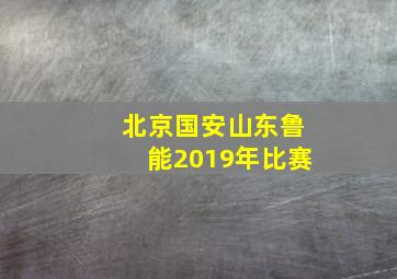 北京国安山东鲁能2019年比赛