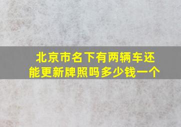 北京市名下有两辆车还能更新牌照吗多少钱一个