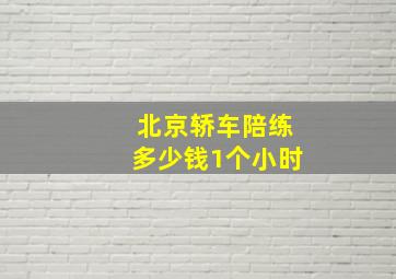 北京轿车陪练多少钱1个小时