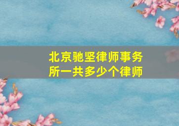 北京驰坚律师事务所一共多少个律师