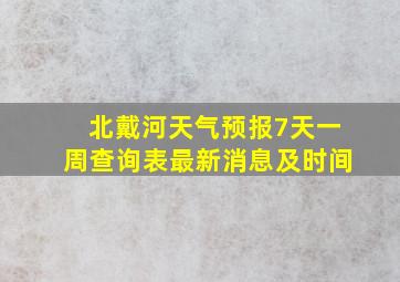 北戴河天气预报7天一周查询表最新消息及时间