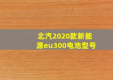 北汽2020款新能源eu300电池型号