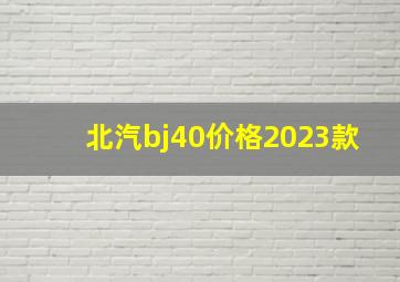 北汽bj40价格2023款