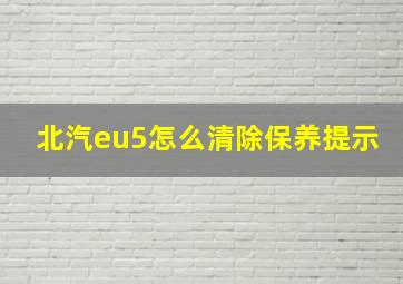 北汽eu5怎么清除保养提示