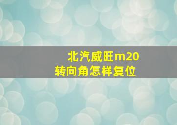 北汽威旺m20转向角怎样复位