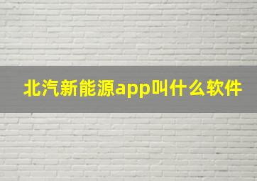 北汽新能源app叫什么软件