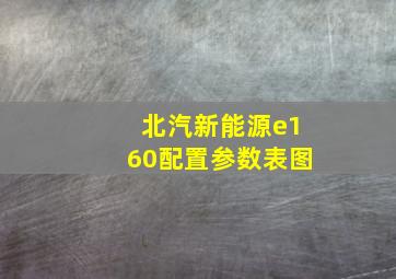 北汽新能源e160配置参数表图