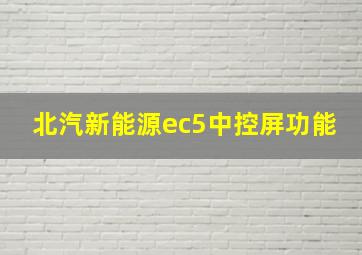 北汽新能源ec5中控屏功能