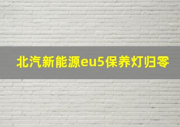 北汽新能源eu5保养灯归零