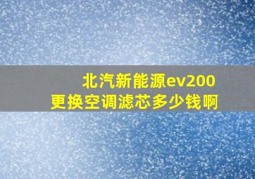 北汽新能源ev200更换空调滤芯多少钱啊