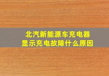 北汽新能源车充电器显示充电故障什么原因