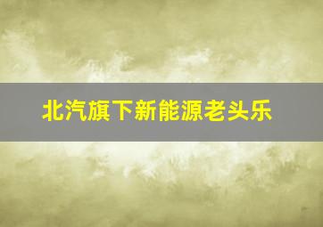 北汽旗下新能源老头乐