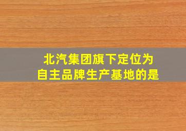 北汽集团旗下定位为自主品牌生产基地的是