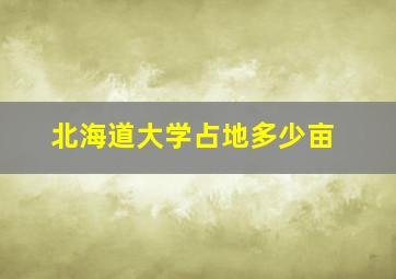 北海道大学占地多少亩