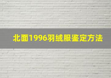 北面1996羽绒服鉴定方法