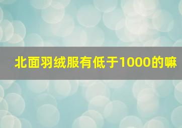 北面羽绒服有低于1000的嘛